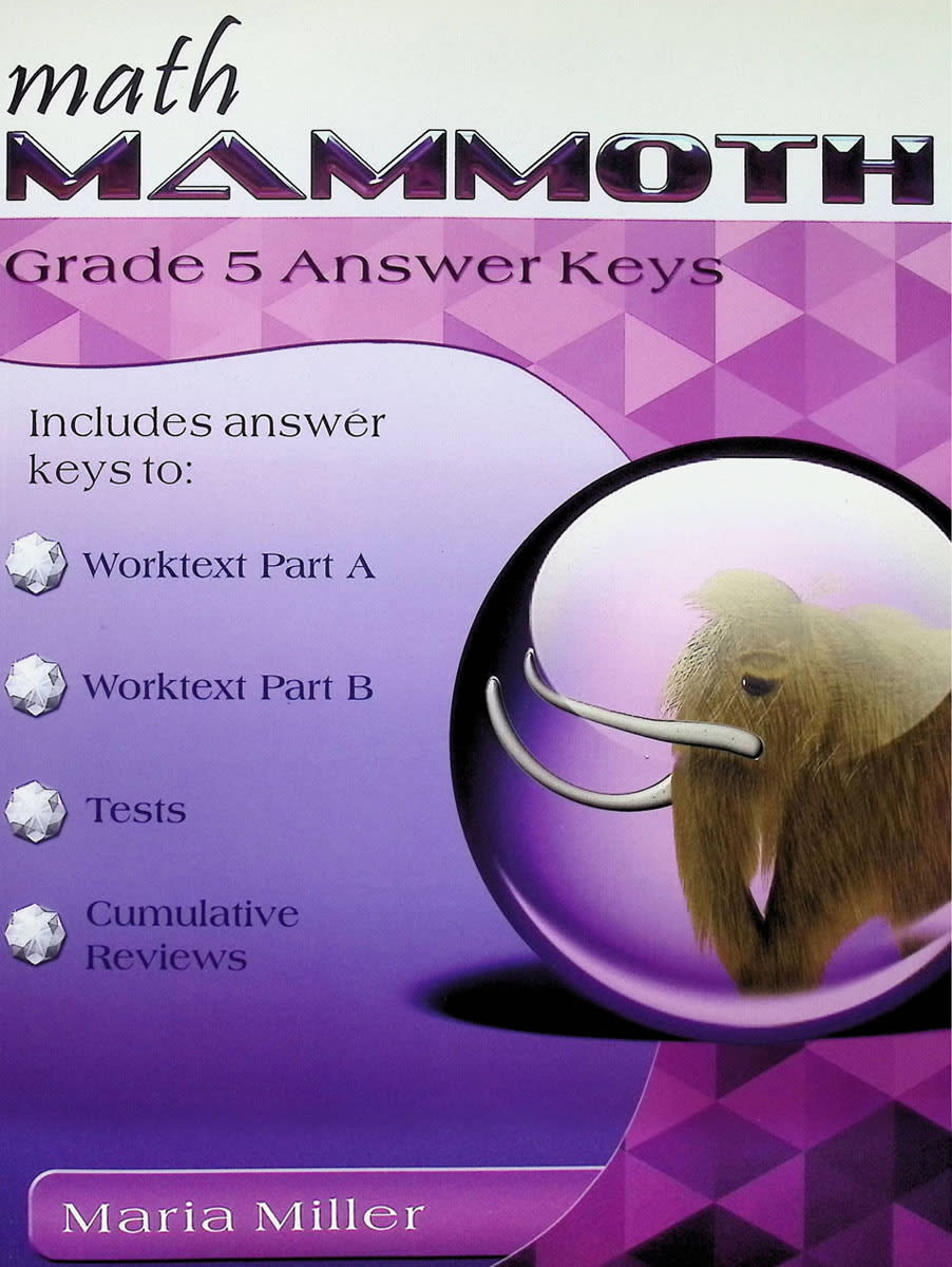 Math Mammoth Light Blue Series Grade 5 Answer Key (2023 Edition, Black & White)