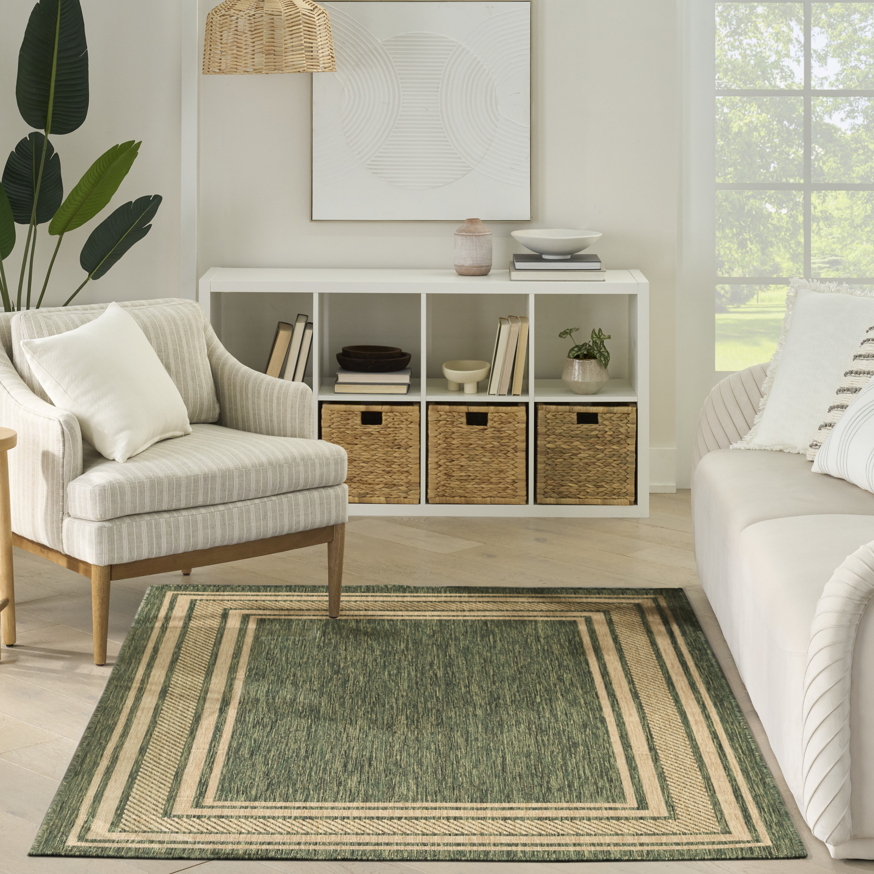Nourison Horizon Indoor/Outdoor 6' x 9' Green Modern Rug