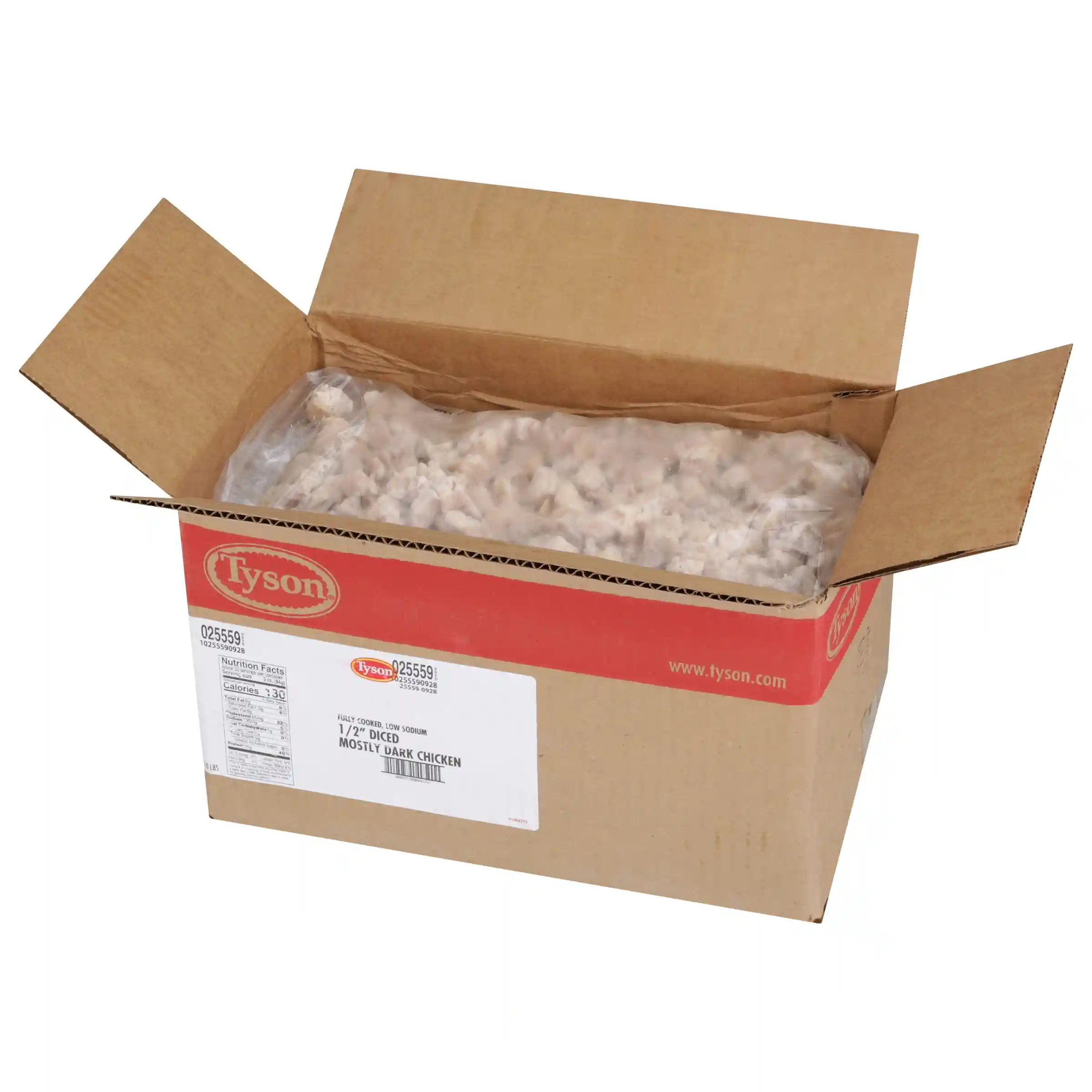 Tyson® Fully Cooked All Natural* Low Sodium Diced Chicken, Mostly Dark 80 Dark/20 White Meat, 0.5"_image_4
