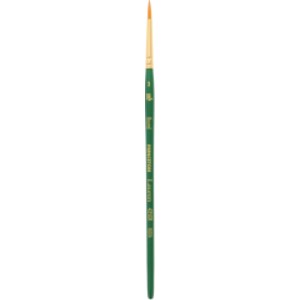 Lauren Round Brush, Synthetic Bristles, Short Handle Watercolor Paintbrush, Evergreen, Size 2, 1 Count