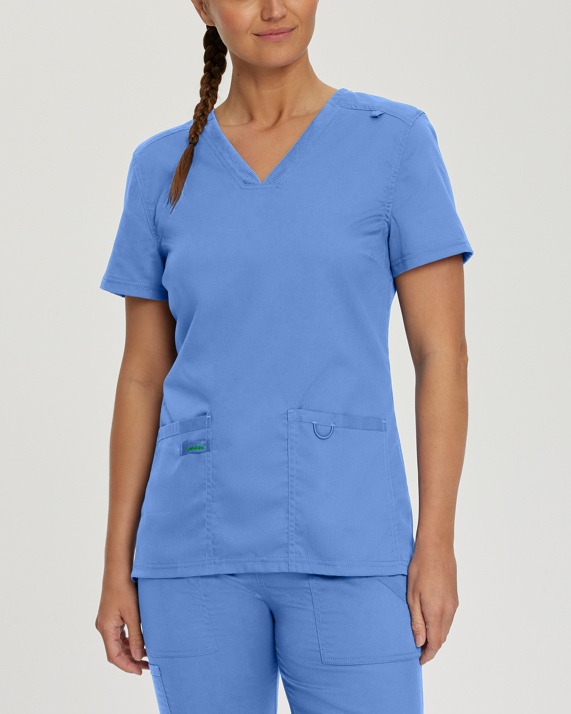 Landau ProFlex Women‘s 2-Pocket V-Neck Scrub Top-Landau