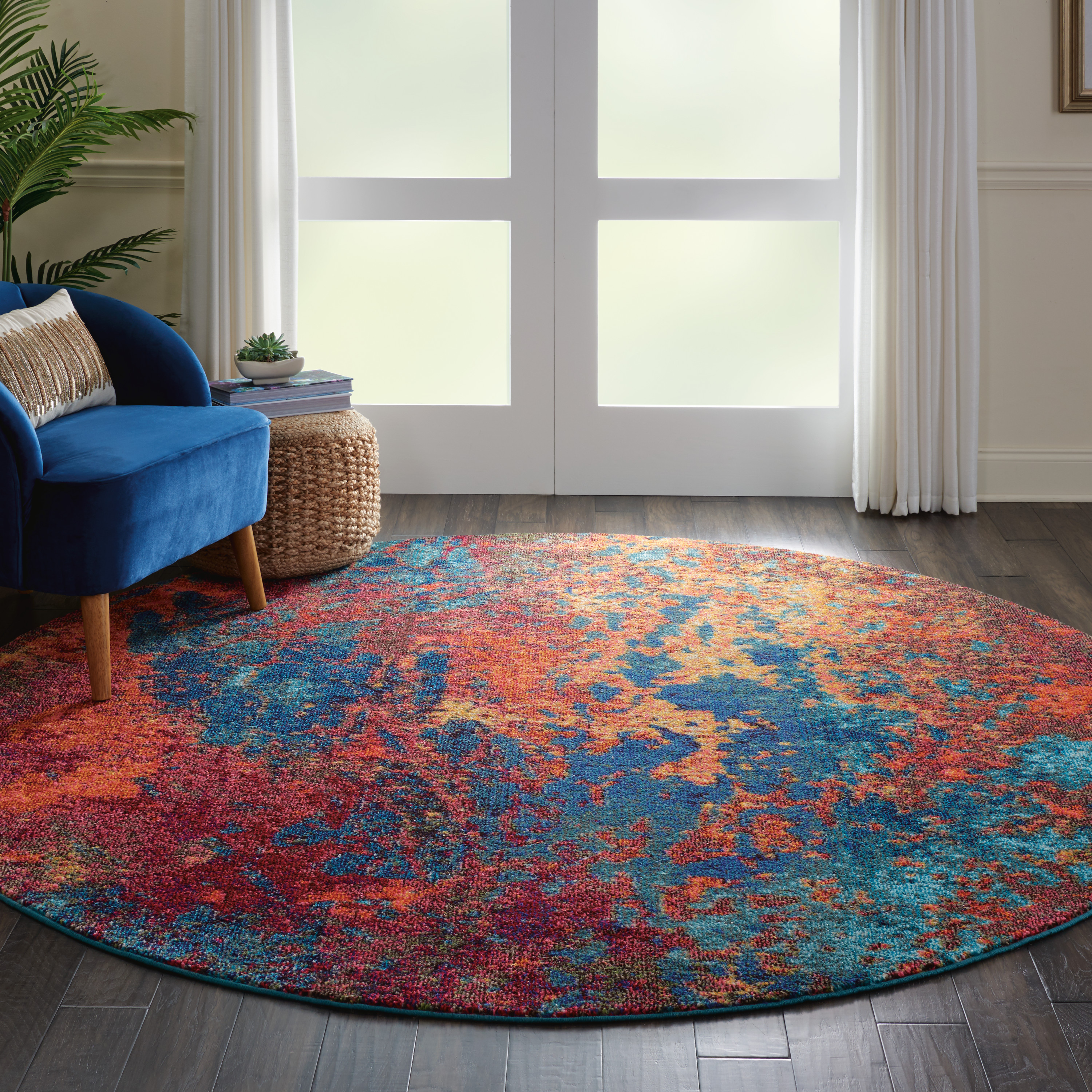 Nourison Celestial 7’10” x Round Atlantic Modern Indoor Rug