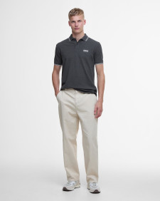 Evan Short-Sleeved Polo Shirt Asphalt Marl/White