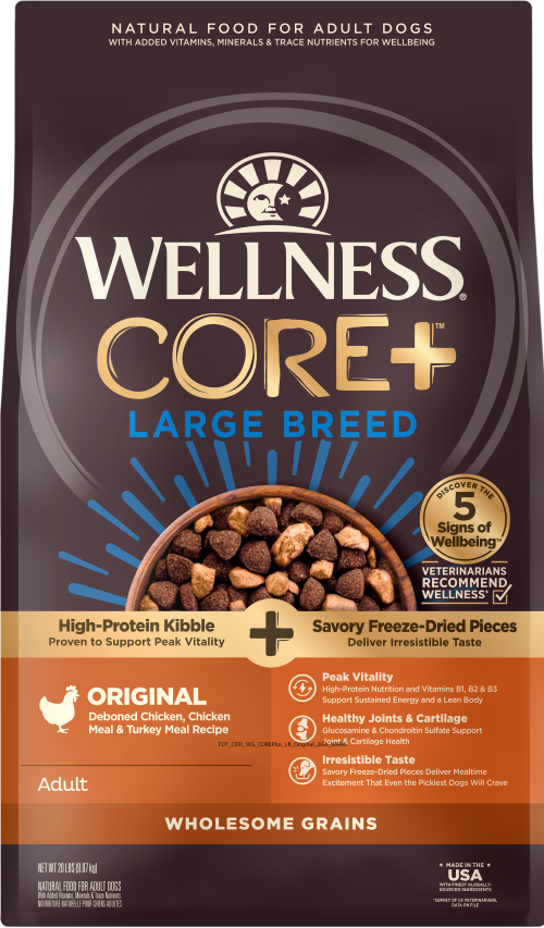 Wellness CORE+ Wholesome Grains Deboned Chicken, Chicken Meal & Turkey Meal Product