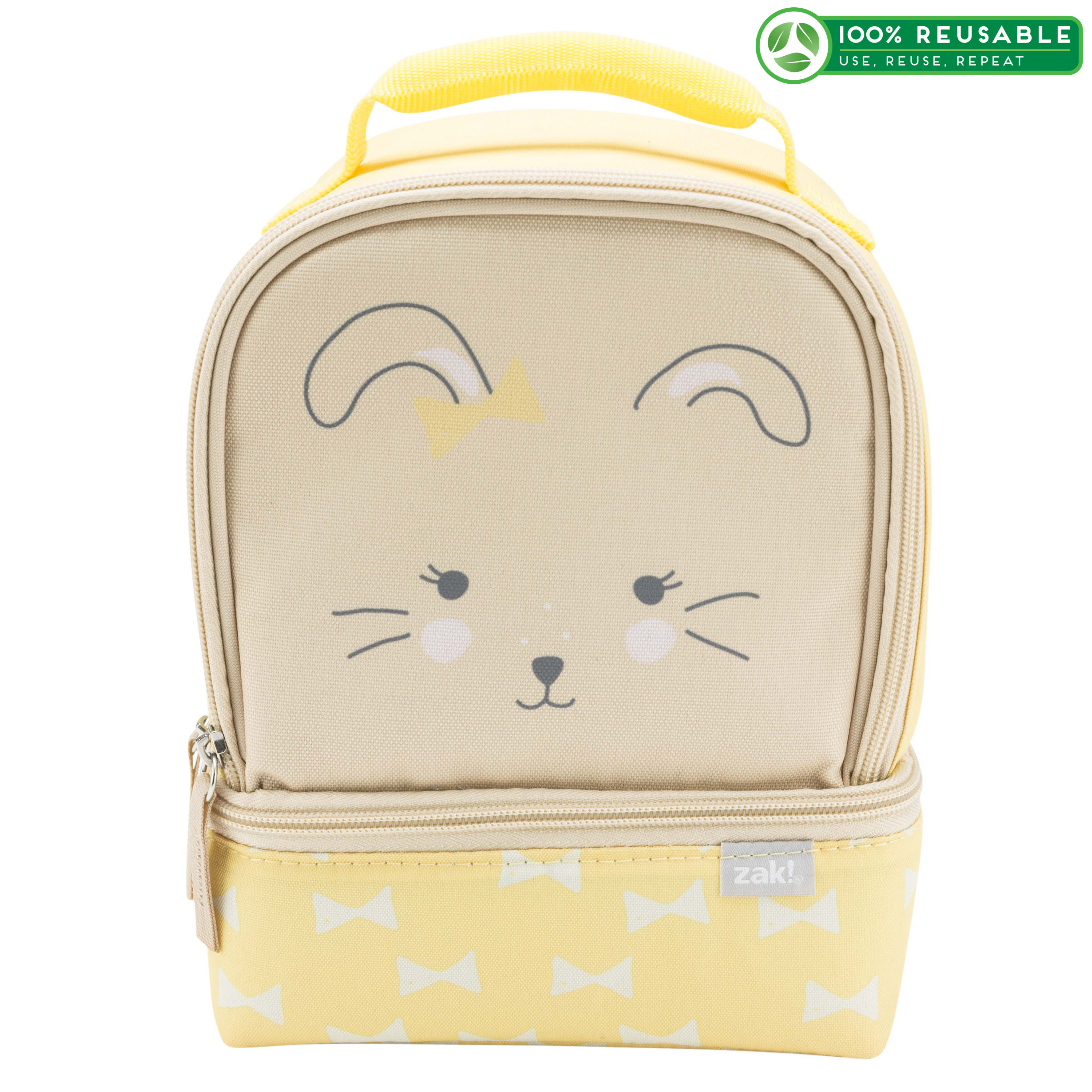 Soft Lines 2-compartment Reusable Insulated Lunch Bag, Bunnies slideshow image 1 Soft Lines 2-compartment Reusable Insulated Lunch Bag, Bunnies slideshow image 1