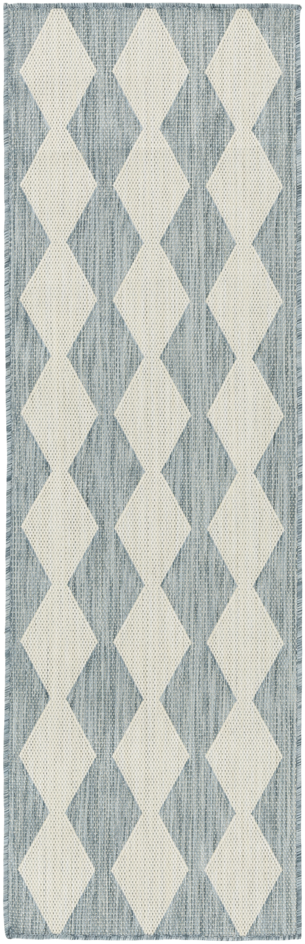 Nourison Positano 2'2" x 8' Aqua Modern Rug