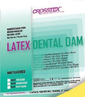 SPS Medical Supply DAM, DENTAL DAM GRN MINT 5"X5"(52/BX) CROSTX