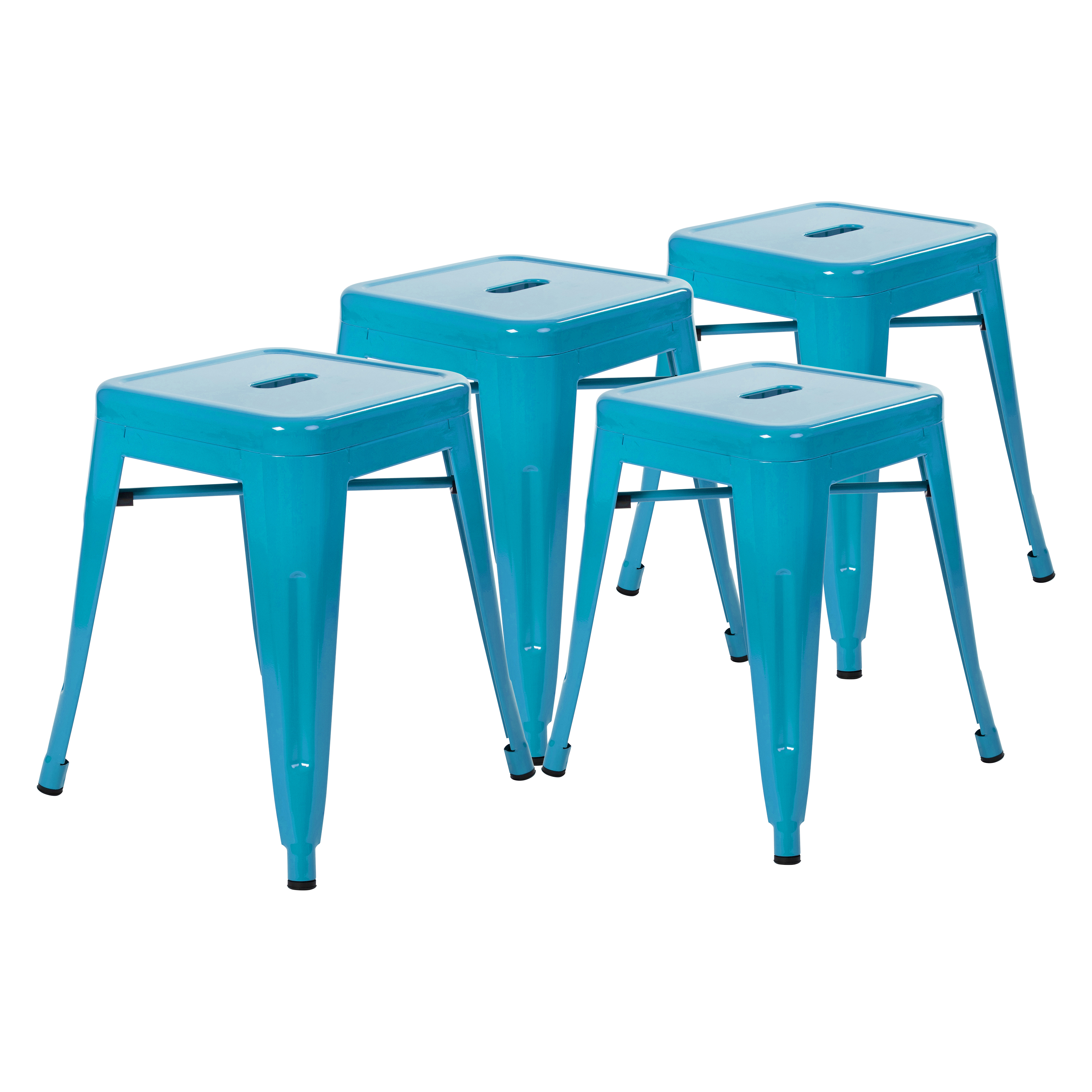18" Table Height Stool, Stackable Backless Metal Indoor Dining Stool, Commerc... - Picture 59 of 114