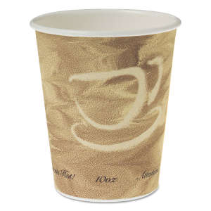 Solo, Single Sided Poly Paper Hot Cups, 10 oz, Mistique® Design