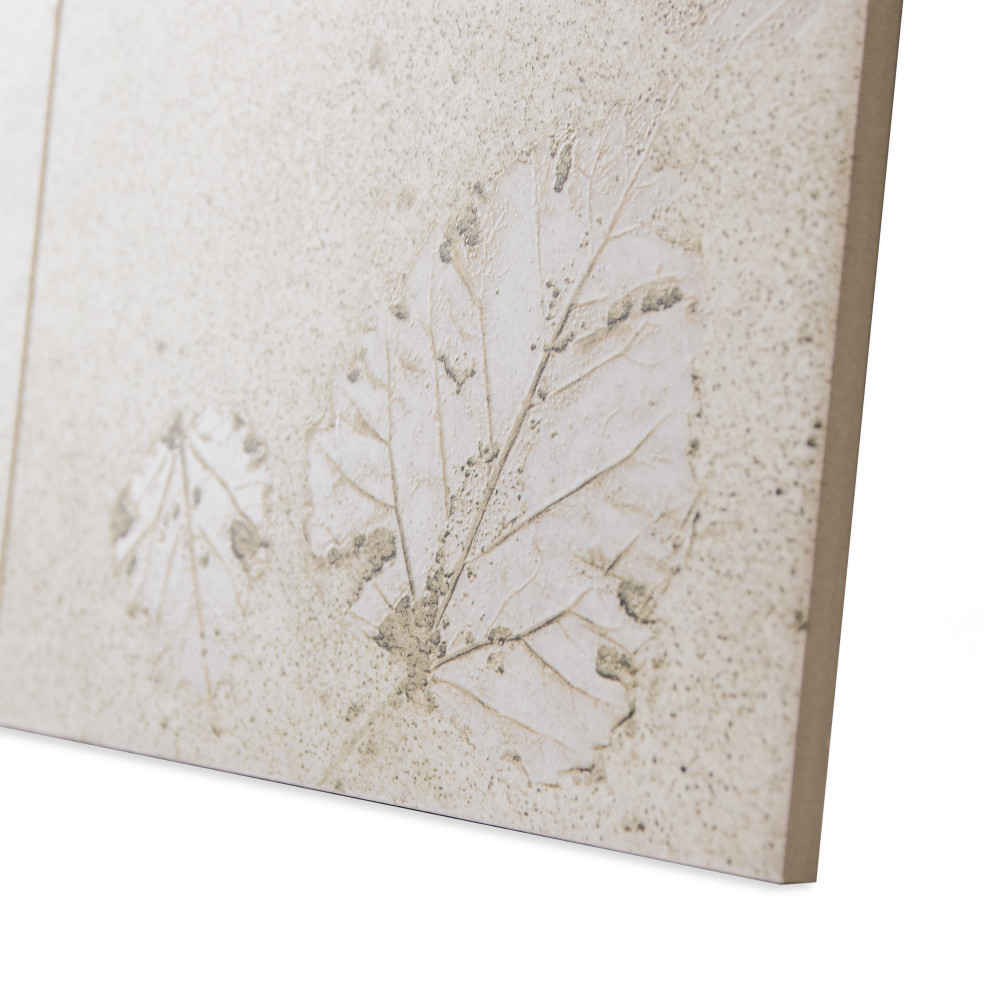 Stone Press Leaf 17-3/8 in. x 17-3/8 in. Porcelain Floor and Wall Tile