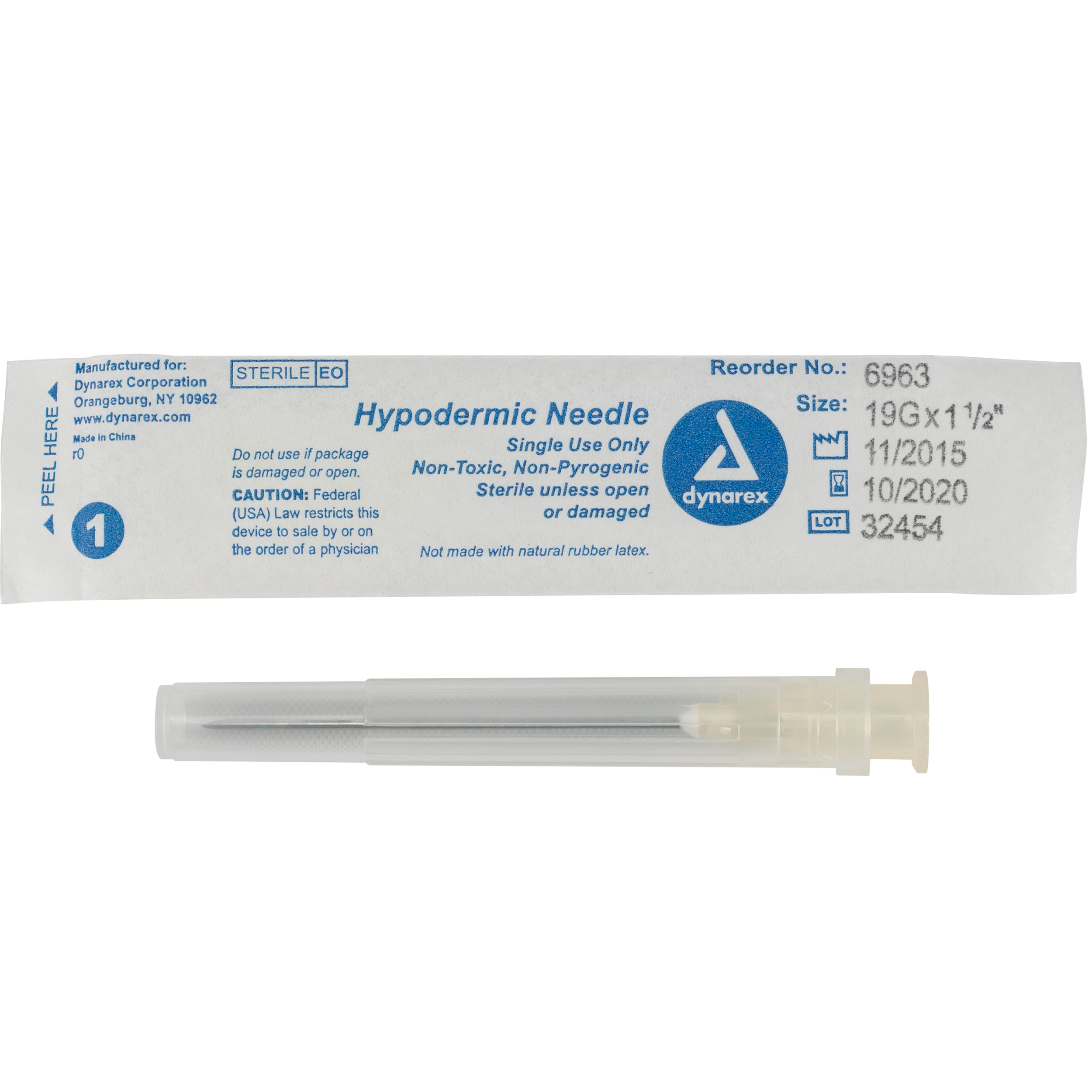 Hypodermic Needle 19G, 1 1/2