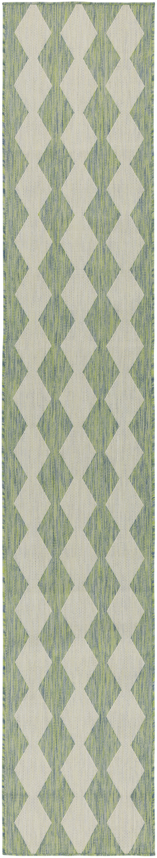Nourison Positano 2' x 6' Blue Green Modern Rug