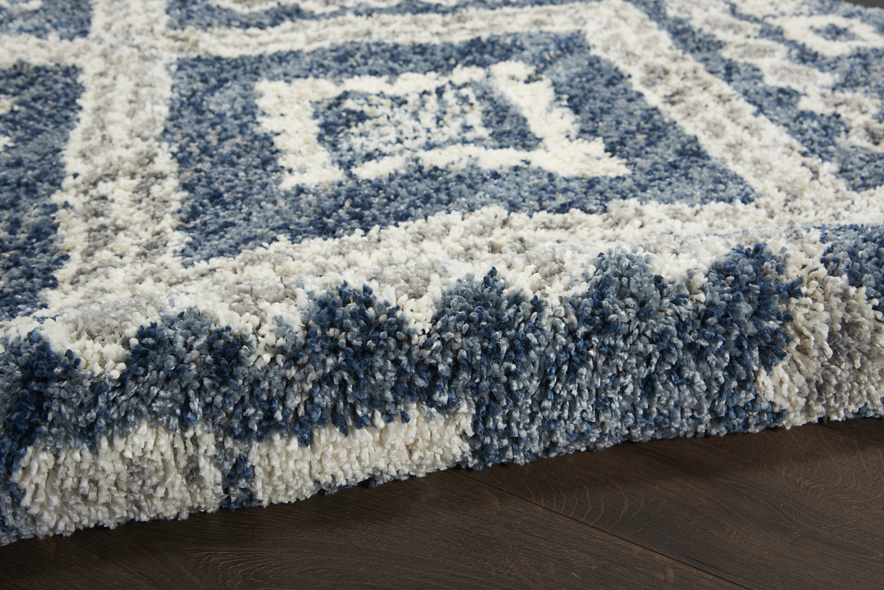 Nourison Oslo Shag 4' x 6' Denim Blue Shag Indoor Rug