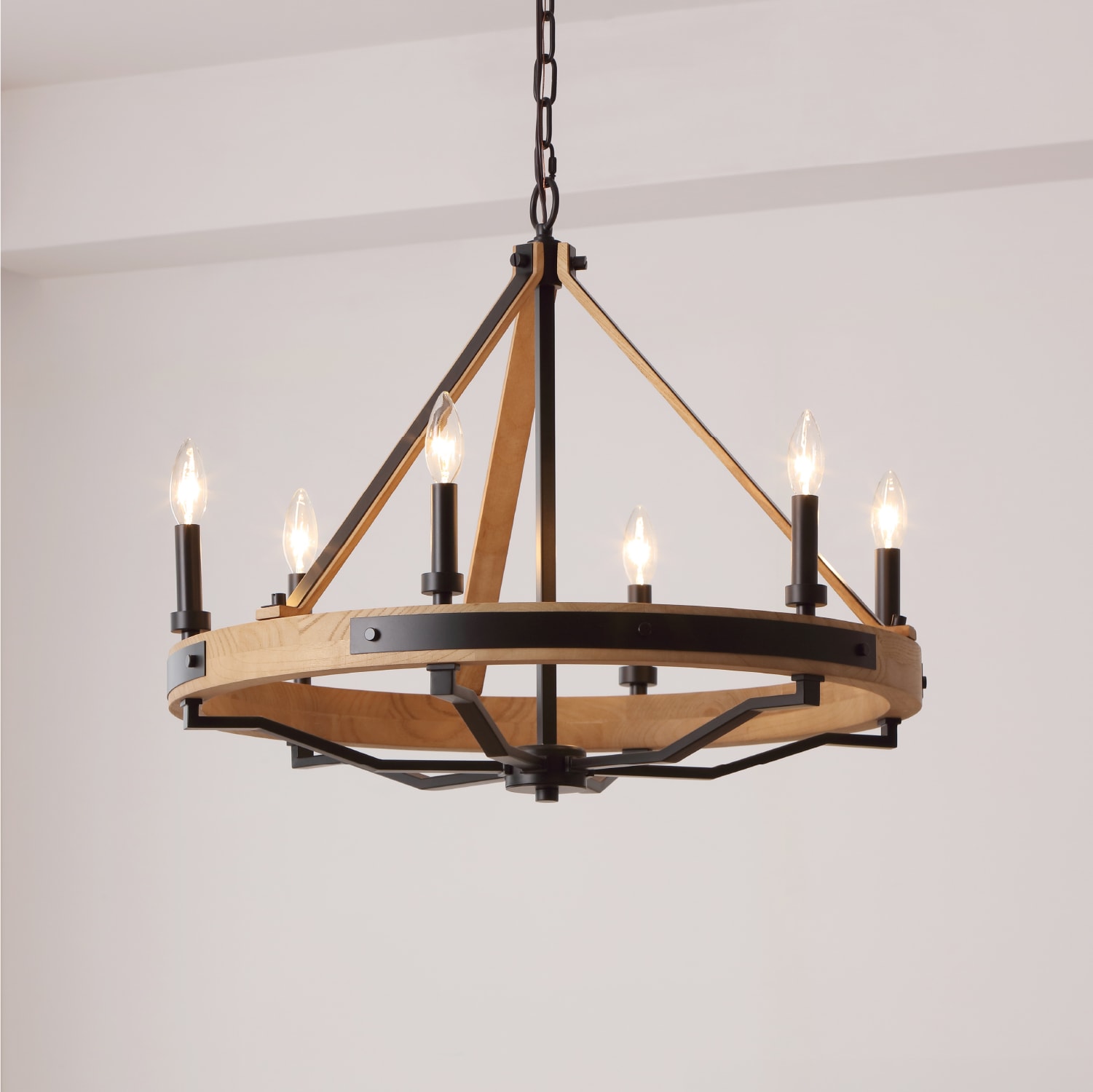 Savannah 6 Light Chandelier — installation 1