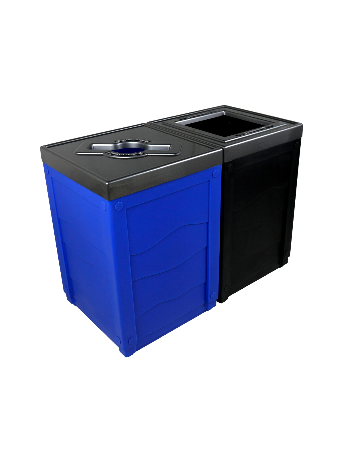 EVOLVE – Double – Kit – Recyclables-Waste – Mixed-Full – Blue-Black