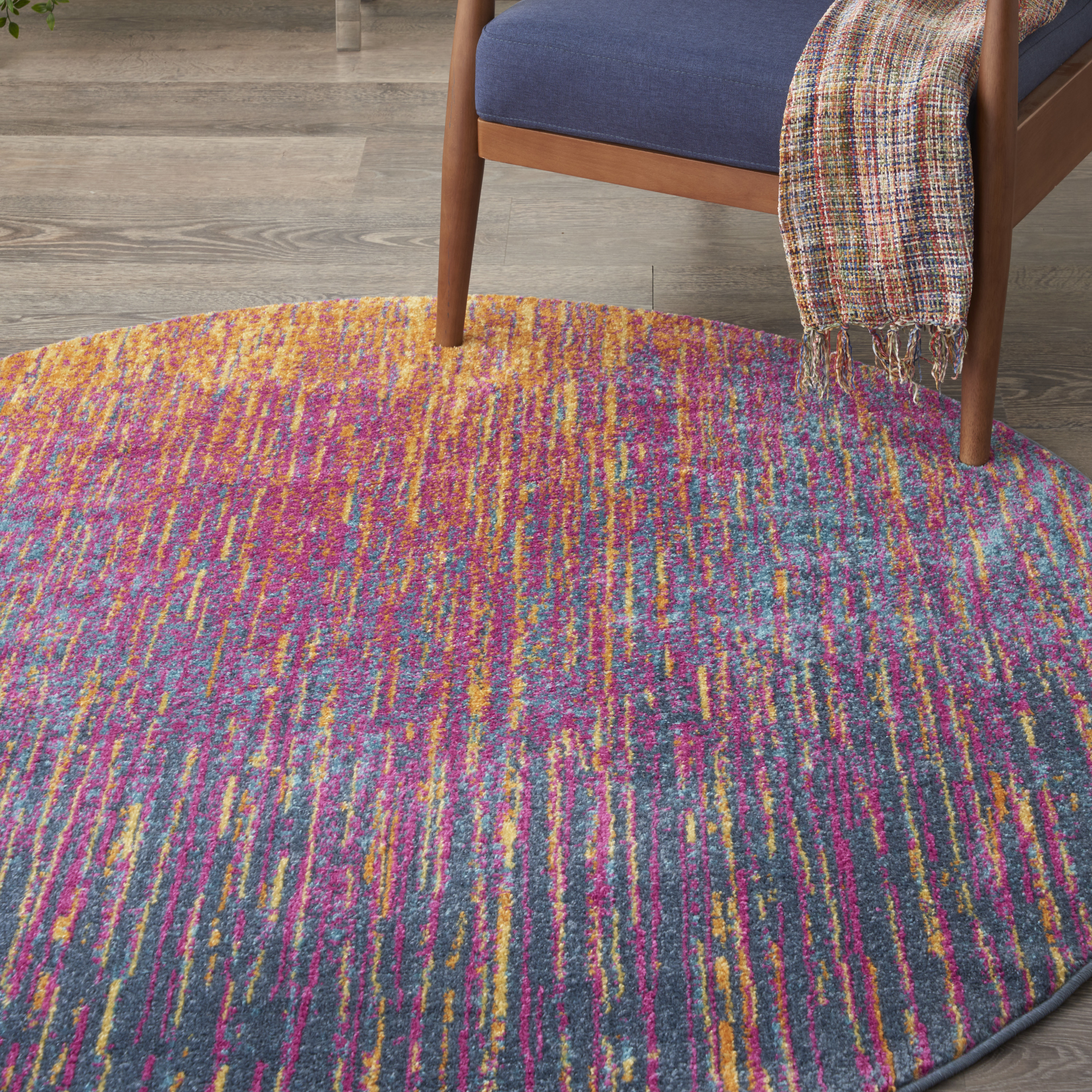 Nourison Passion 5' x Round Multicolor Modern Indoor Rug
