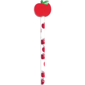 Pencil & Eraser Topper Write-Ons, Apple, Pack of 36