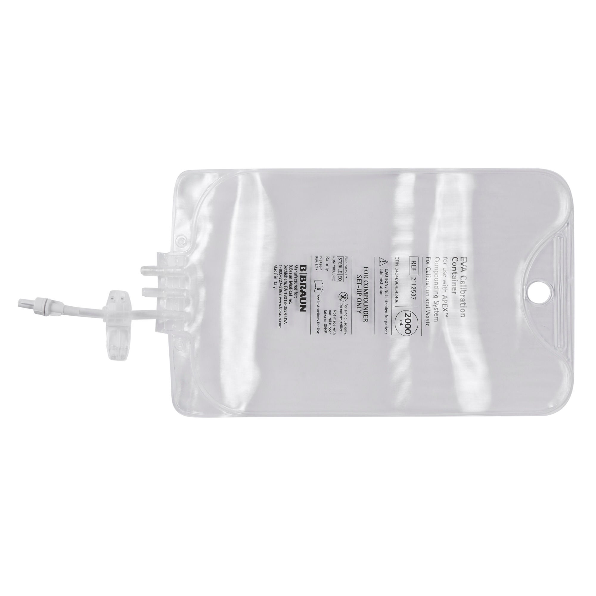 B. Braun BAG, CALIBRATION F/APEX COMP 2000ML (50/CS)