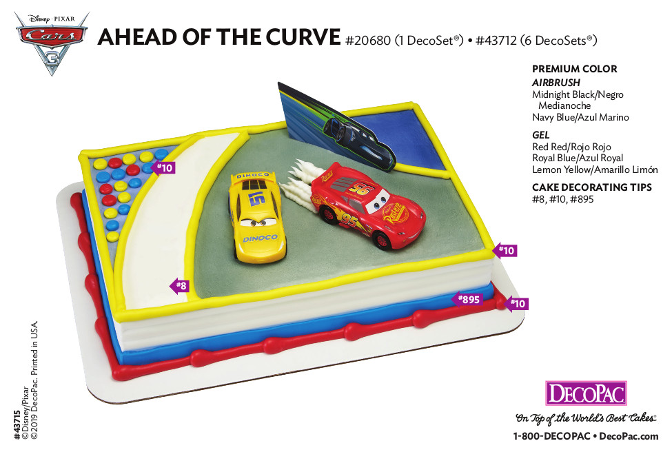 Cars 3 Ahead of the Curve | Cake Decorating Instruction Card | DecoPac