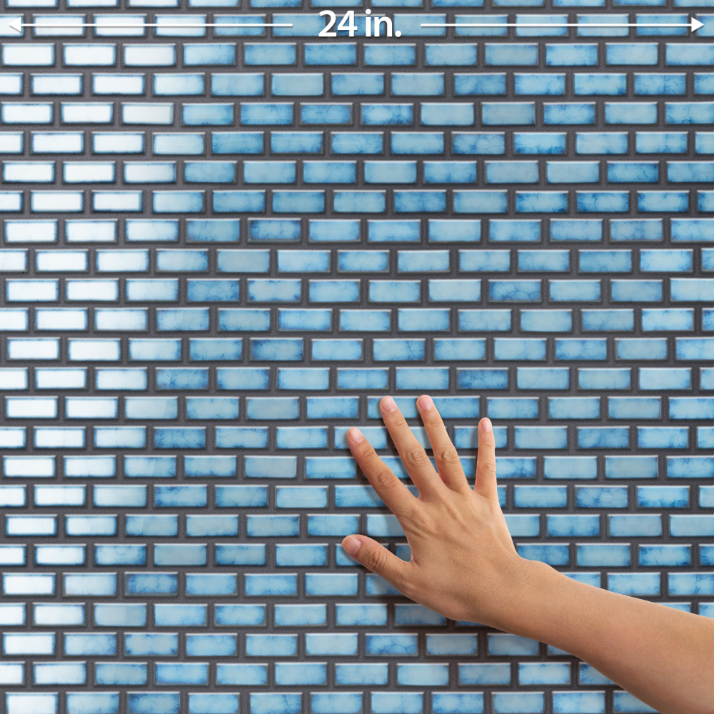 Hudson Subway Marine 11-3/4 in. x 12 in. Porcelain Mosaic Tile