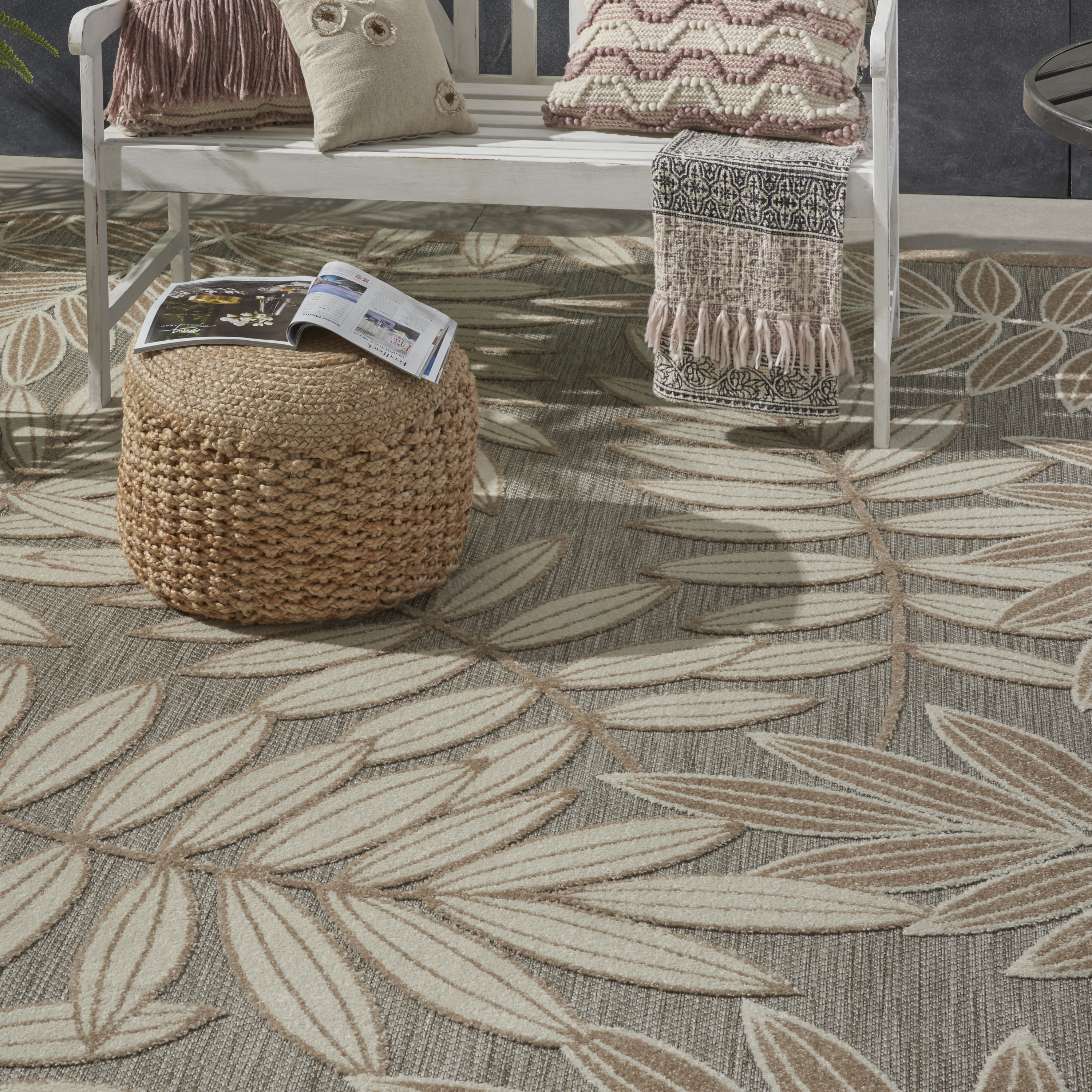 Nourison Aloha 7' x 10' Natural Tropical Rug