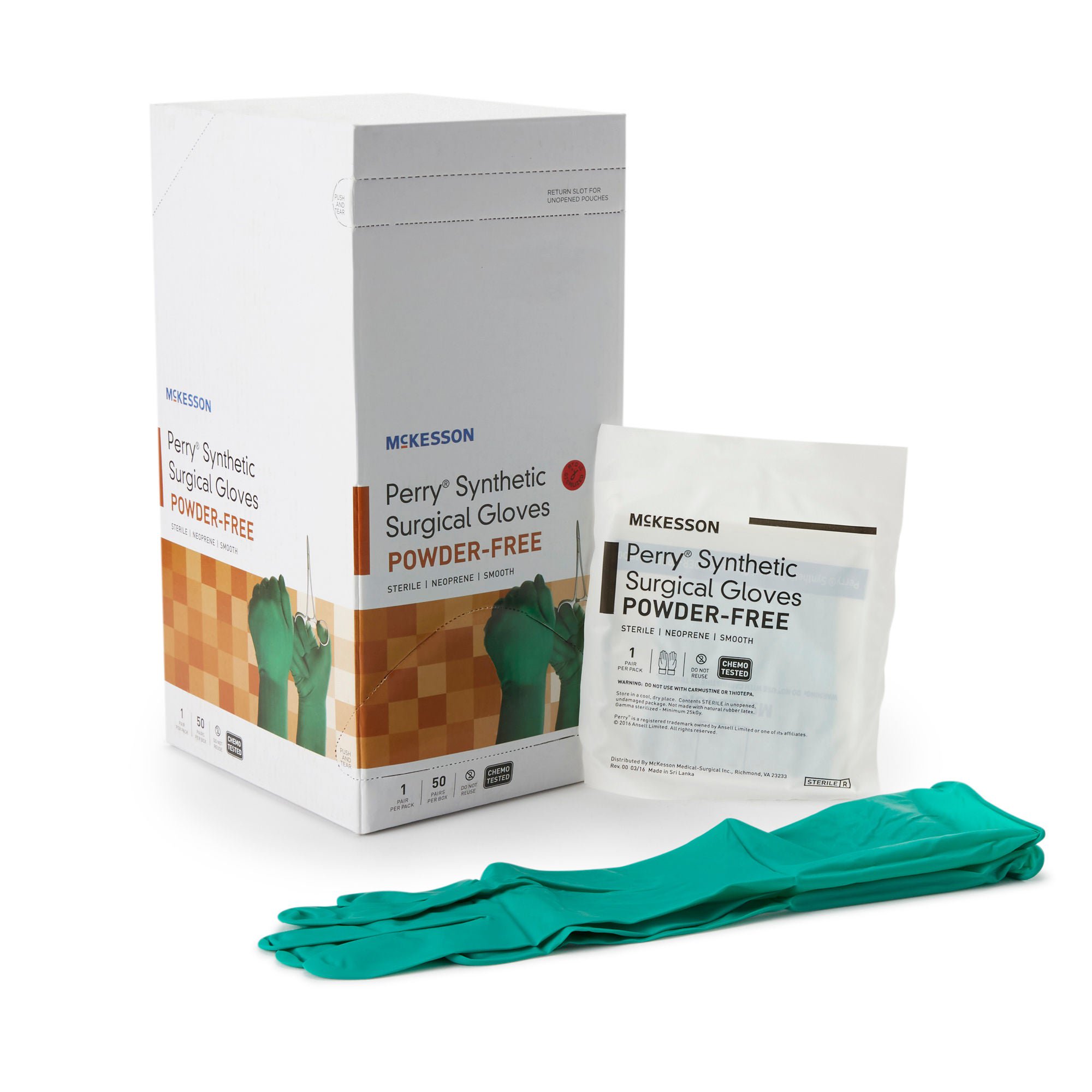 McKesson Perry® Performance Plus Polychloroprene Surgical Glove, Size 6, Green