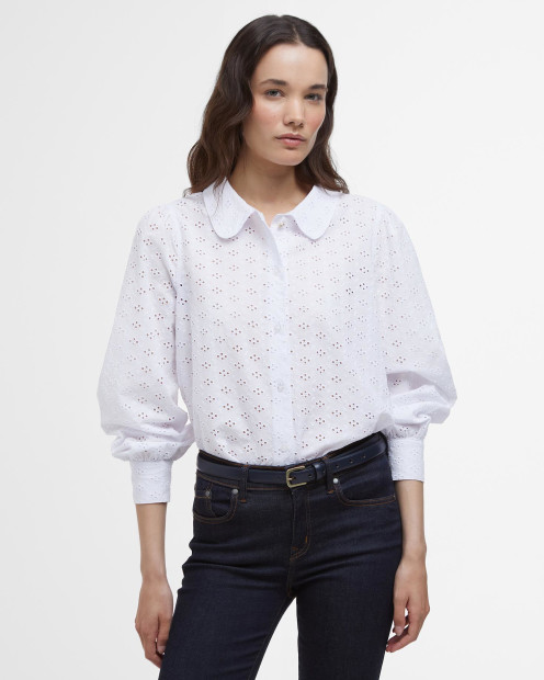 Arlo Relaxed Broderie Shirt Classic White
