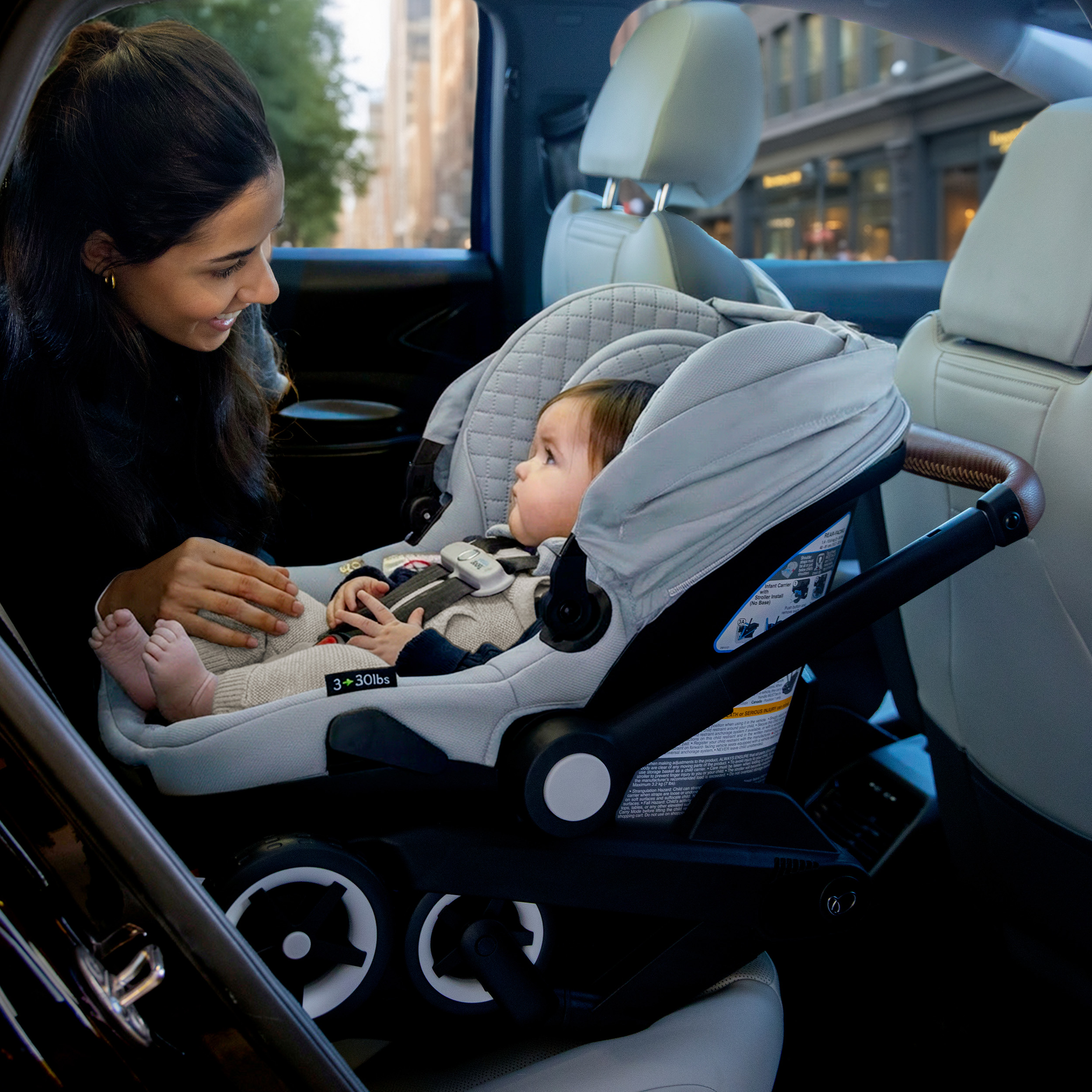 Shyft DualRide Infant Car Seat Stroller Combo with Carryall Storage and Green & Gentle Fabric