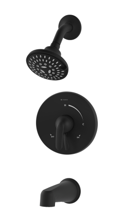 Elm tub and showerhead trim with secondary integral diverter