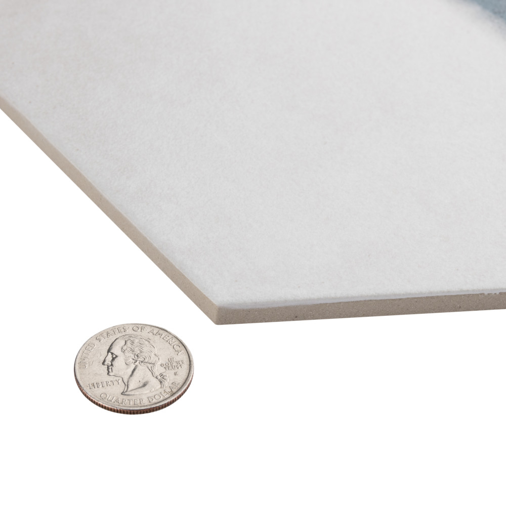 Matter Hex Canvas Bone Blue 7-7/8 in. x 9 in. Porcelain Floor and Wall Tile