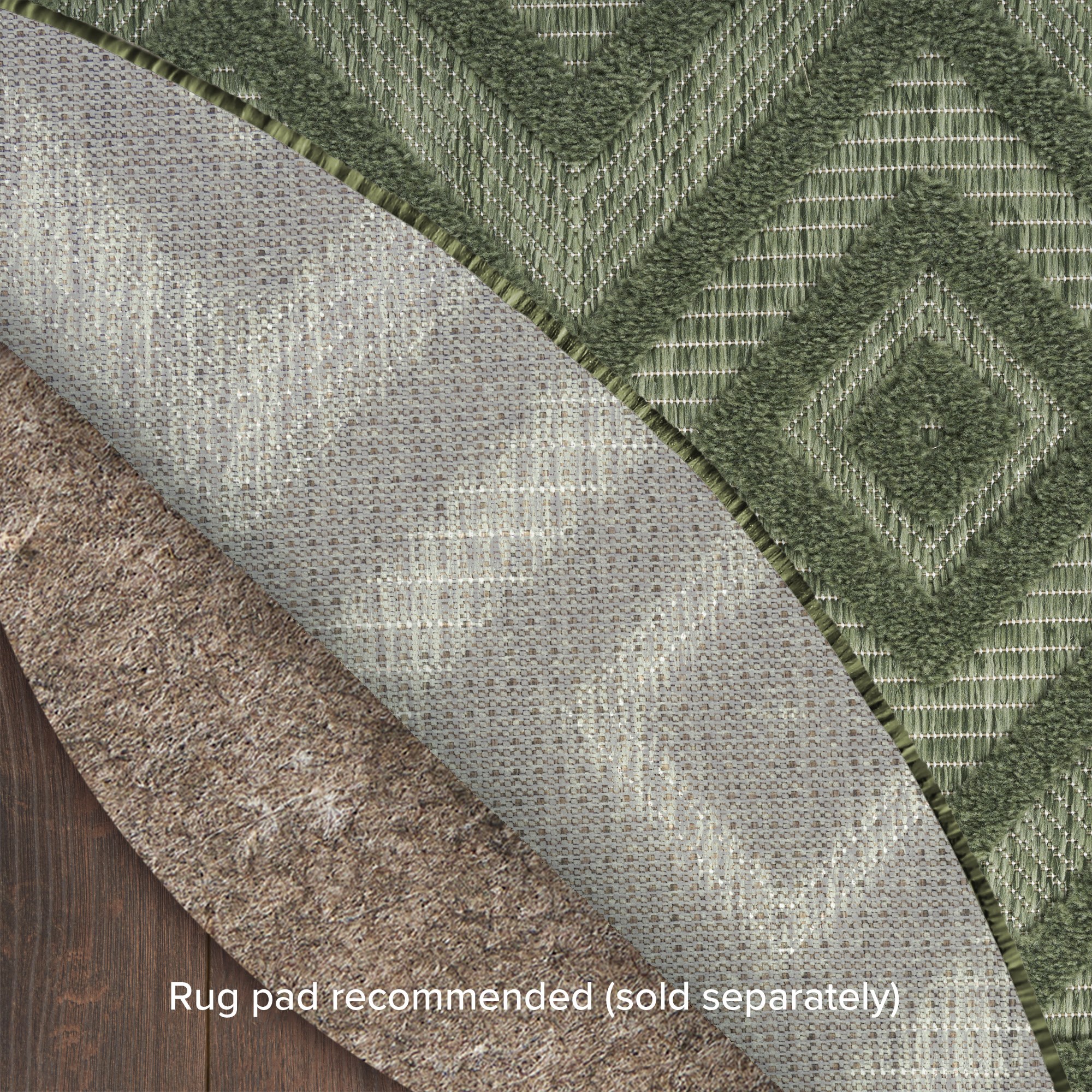 Nourison Versatile 8' x Round Green Modern Rug
