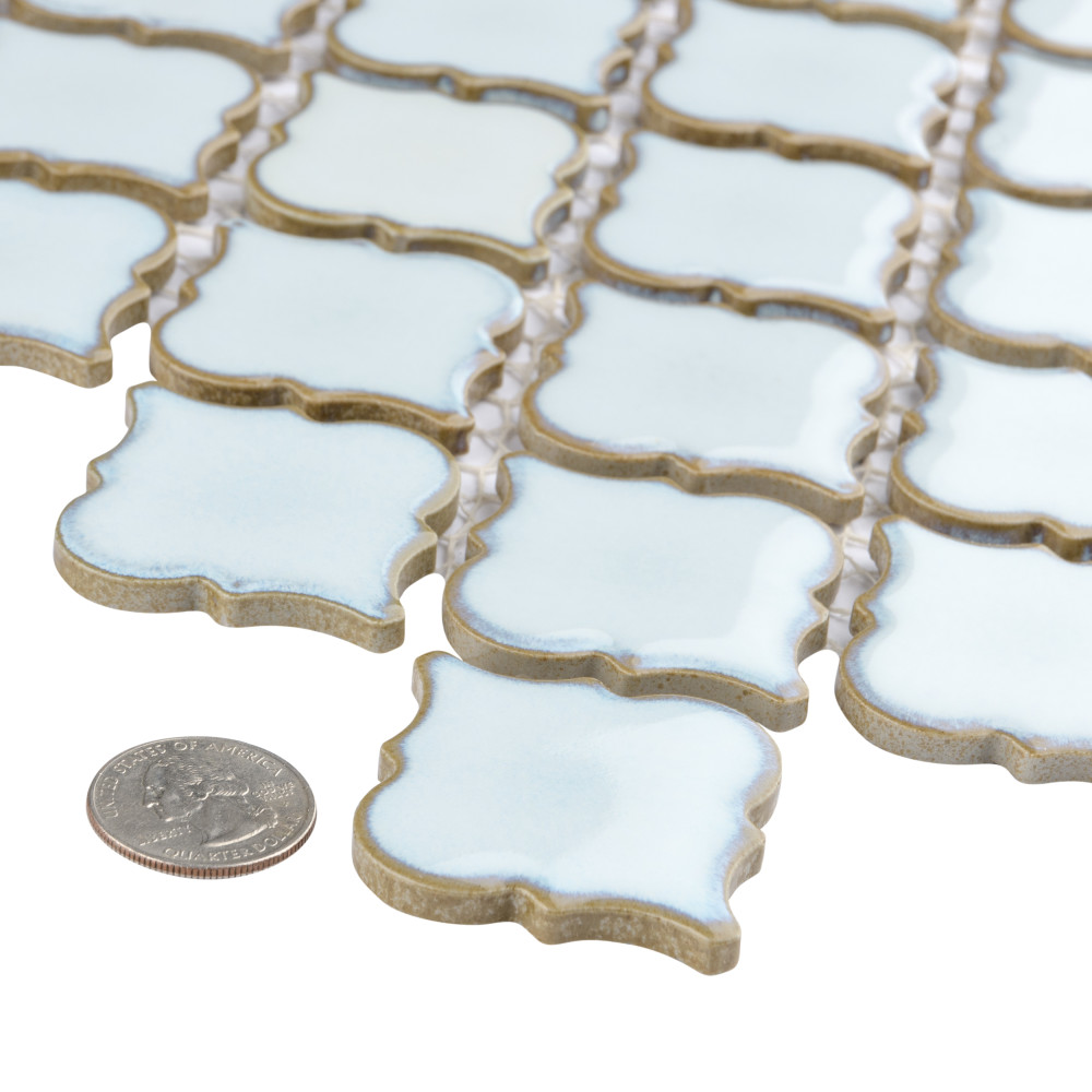 Hudson Tangier Silk White 12-3/8 in. x 12-3/8 in. Porcelain Mosaic Tile