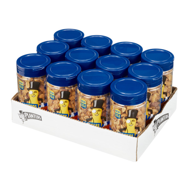 PLANTERS(r) Pop & Pour Honey Roasted Peanuts 12/7oz . C1RM - Front Right Open Case (Hi Res)