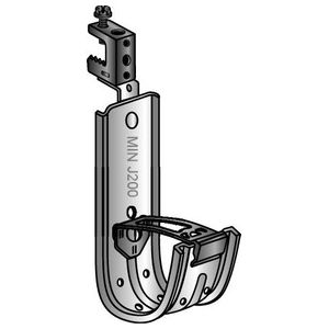 Cable Support, Spring Steel, 2 in., Silver/Yellow, Extended Bracket Mount, 50 Pc.