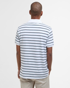 Ashill Striped Short-Sleeved Polo Shirt Classic White