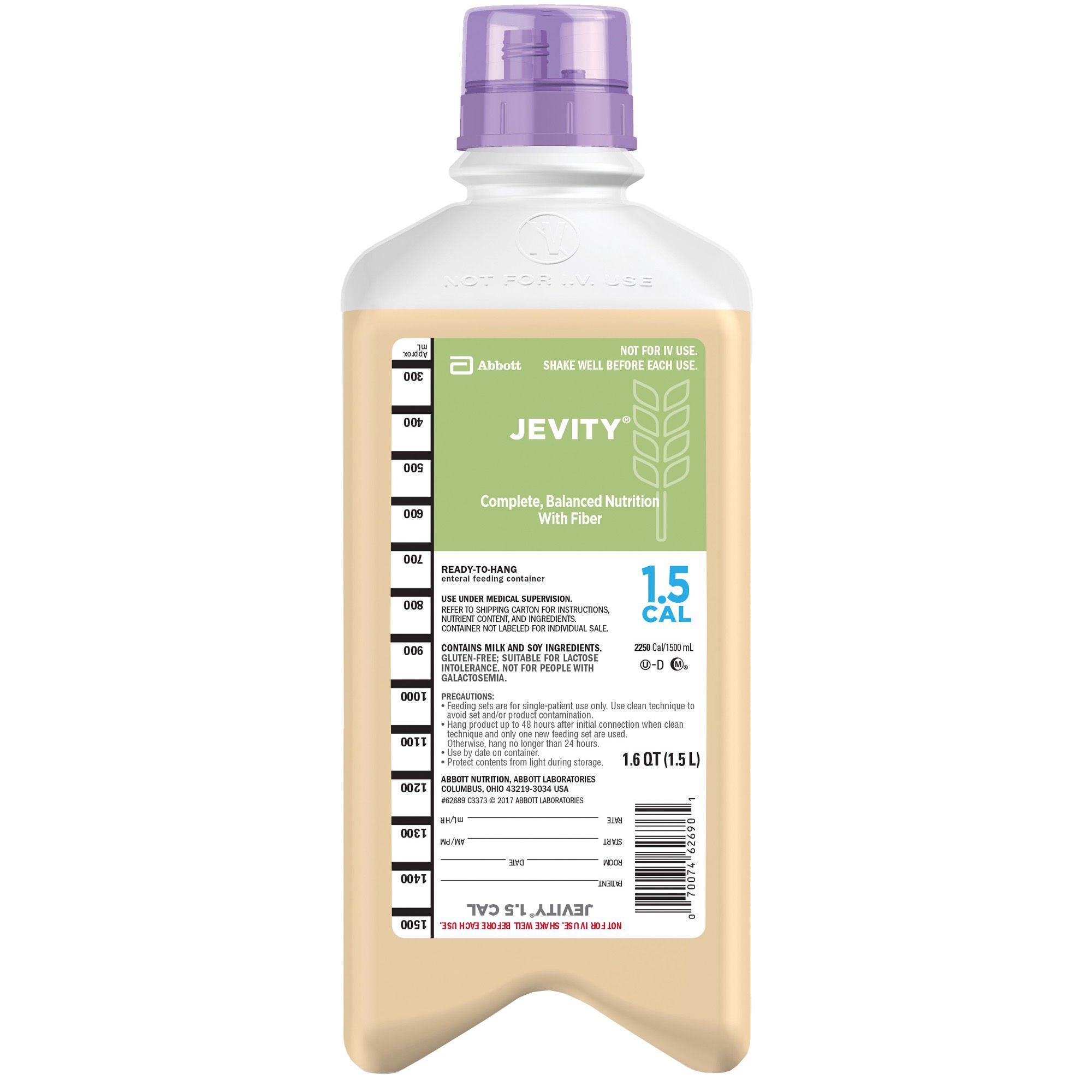 Jevity® 1.5 Cal Tube Feeding Formula, 1500 mL Ready to Hang Carton