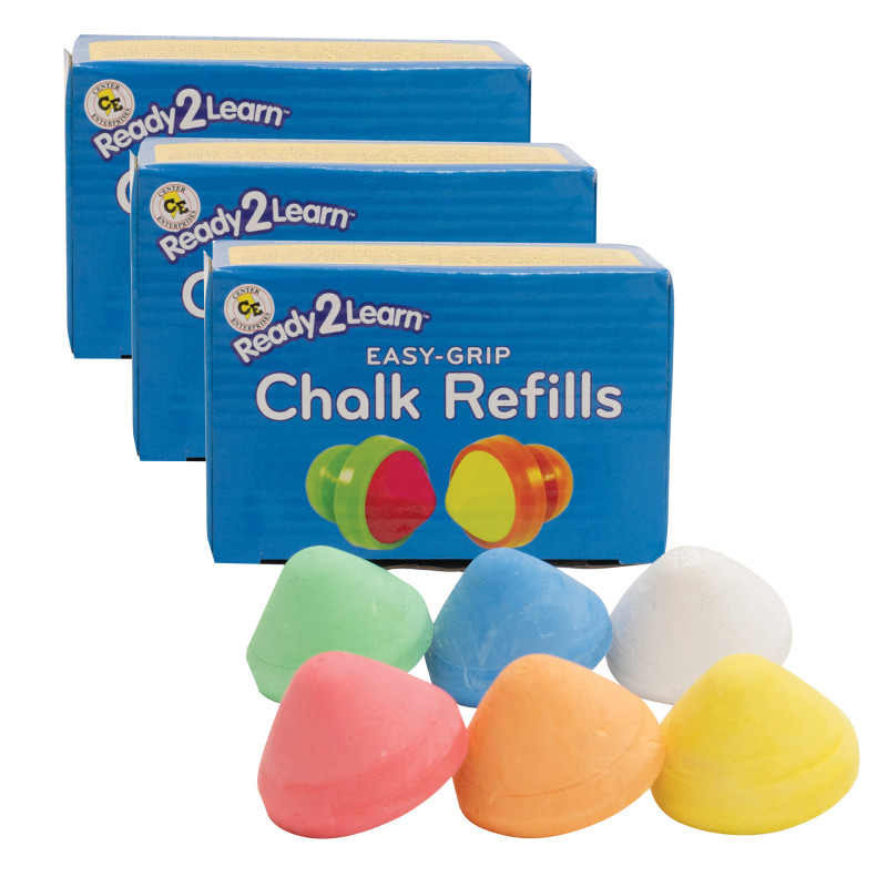 Easy Grip Chalk - Refills - 6 Per Pack, 3 Packs