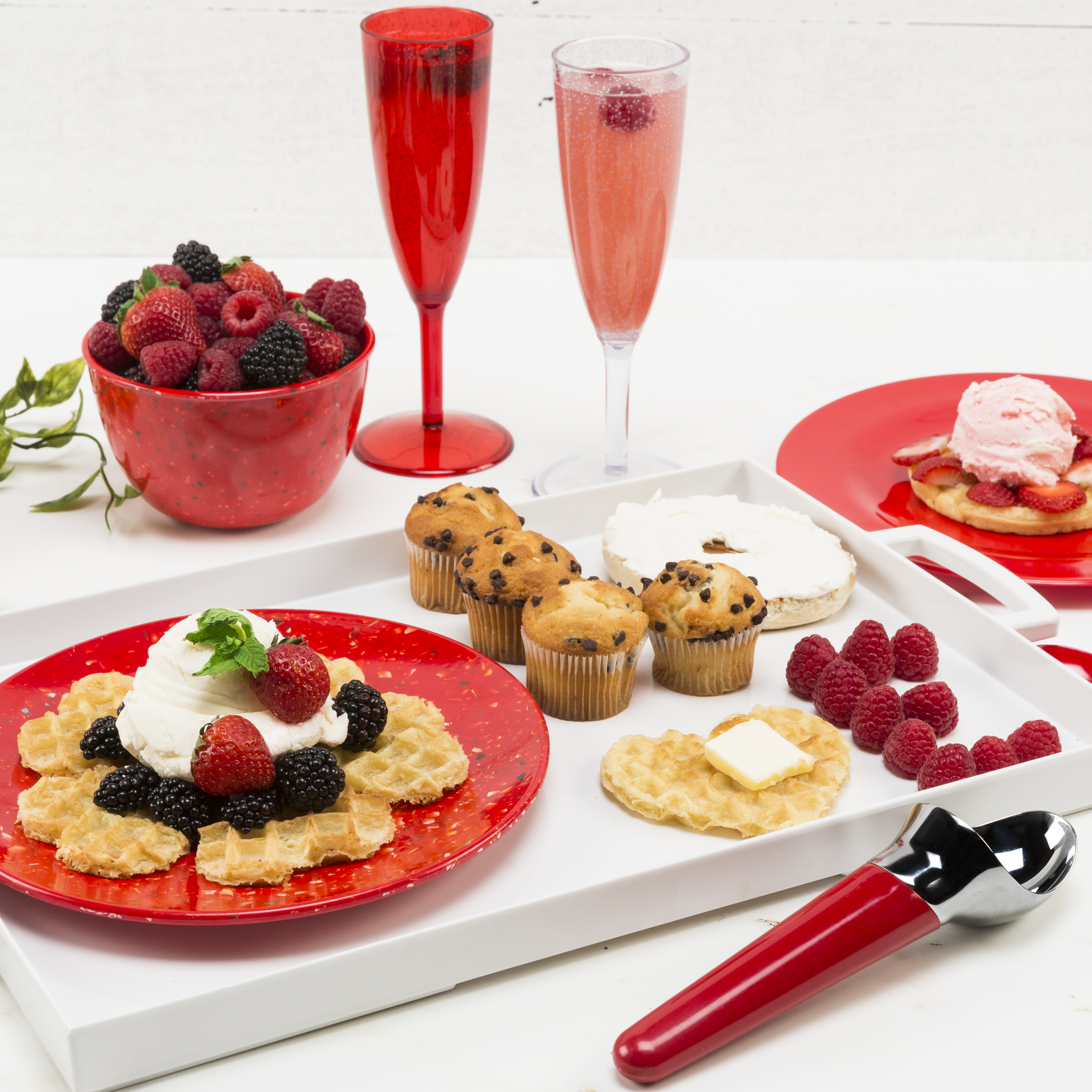 Confetti Salad Plate, Red