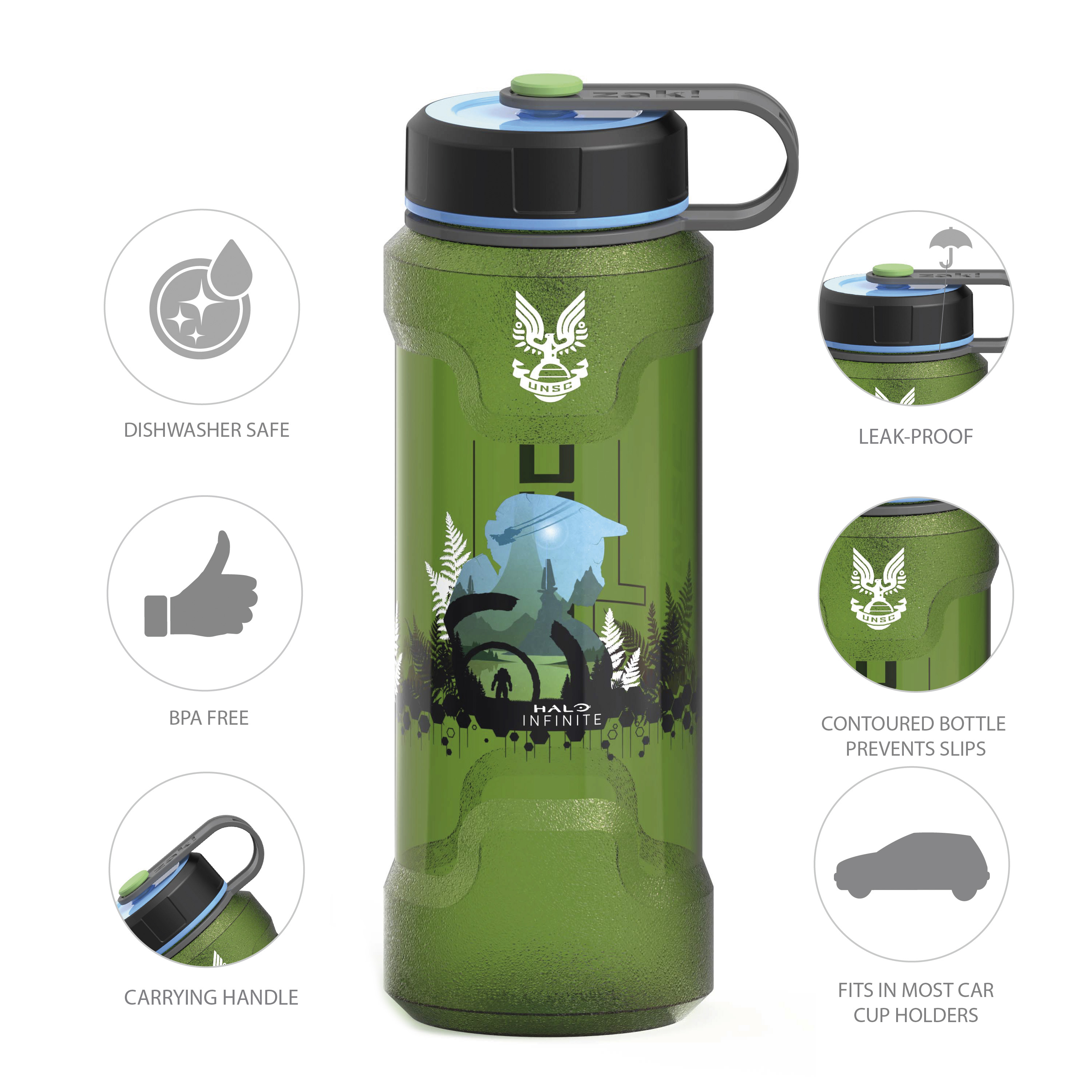 Halo 36 ounce Reusable Plastic Water Bottle, United Nations Space Command slideshow image 4 Halo 36 ounce Reusable Plastic Water Bottle, United Nations Space Command slideshow image 4