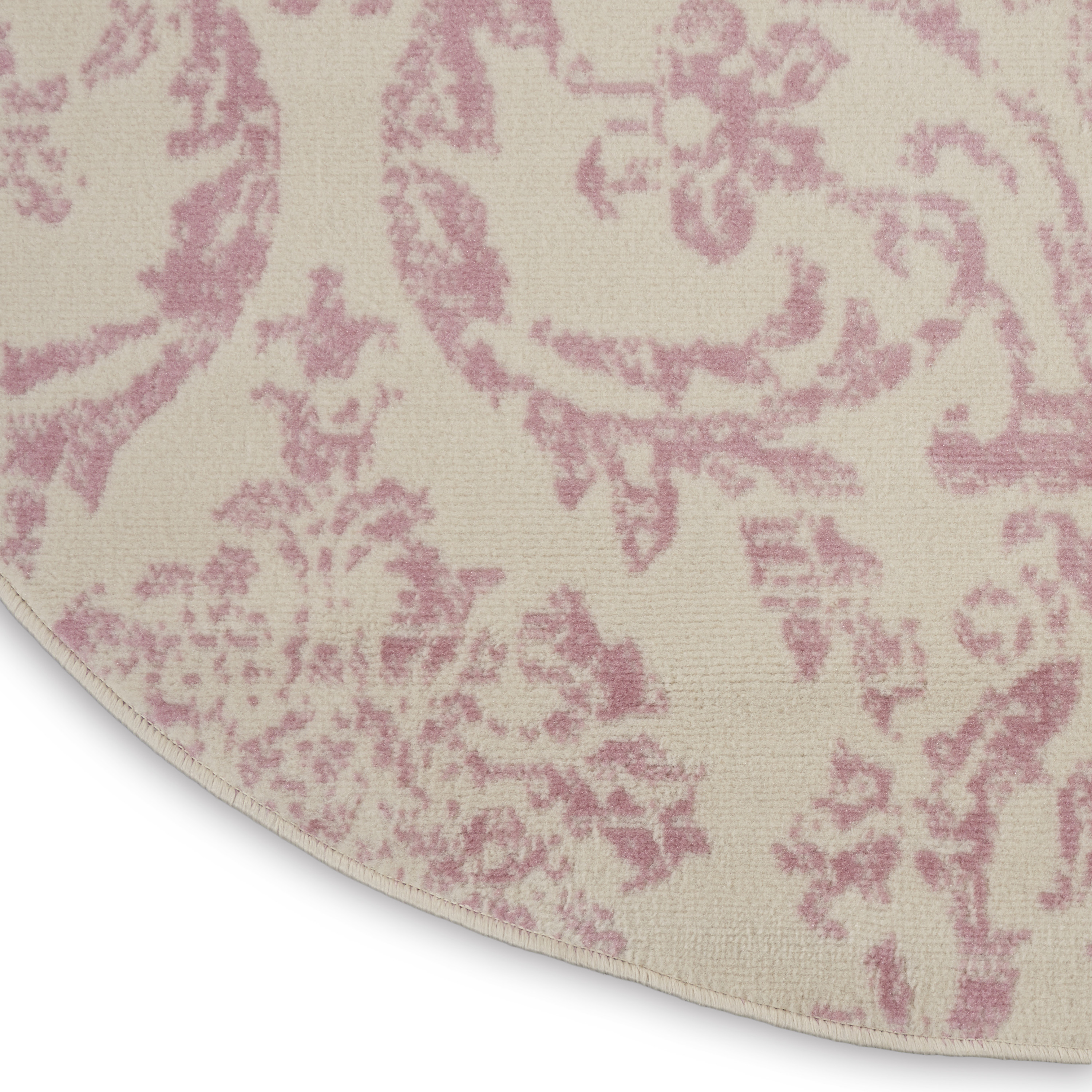 Nourison Jubilant 8' x Round Ivory Pink Vintage Indoor Rug