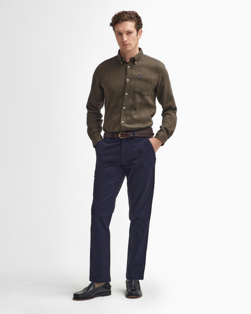 Suede Sateen Tailored Trousers Dark Navy