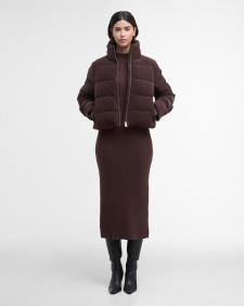 Pufferjacke Hudson Faux-Velvet Red Velvet