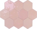 Zellige Hexa Pink 7/16×7-3/8 Rounded Edge Glossy