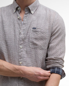 Linton Tailored Long-Sleeved Shirt Dark Oak
