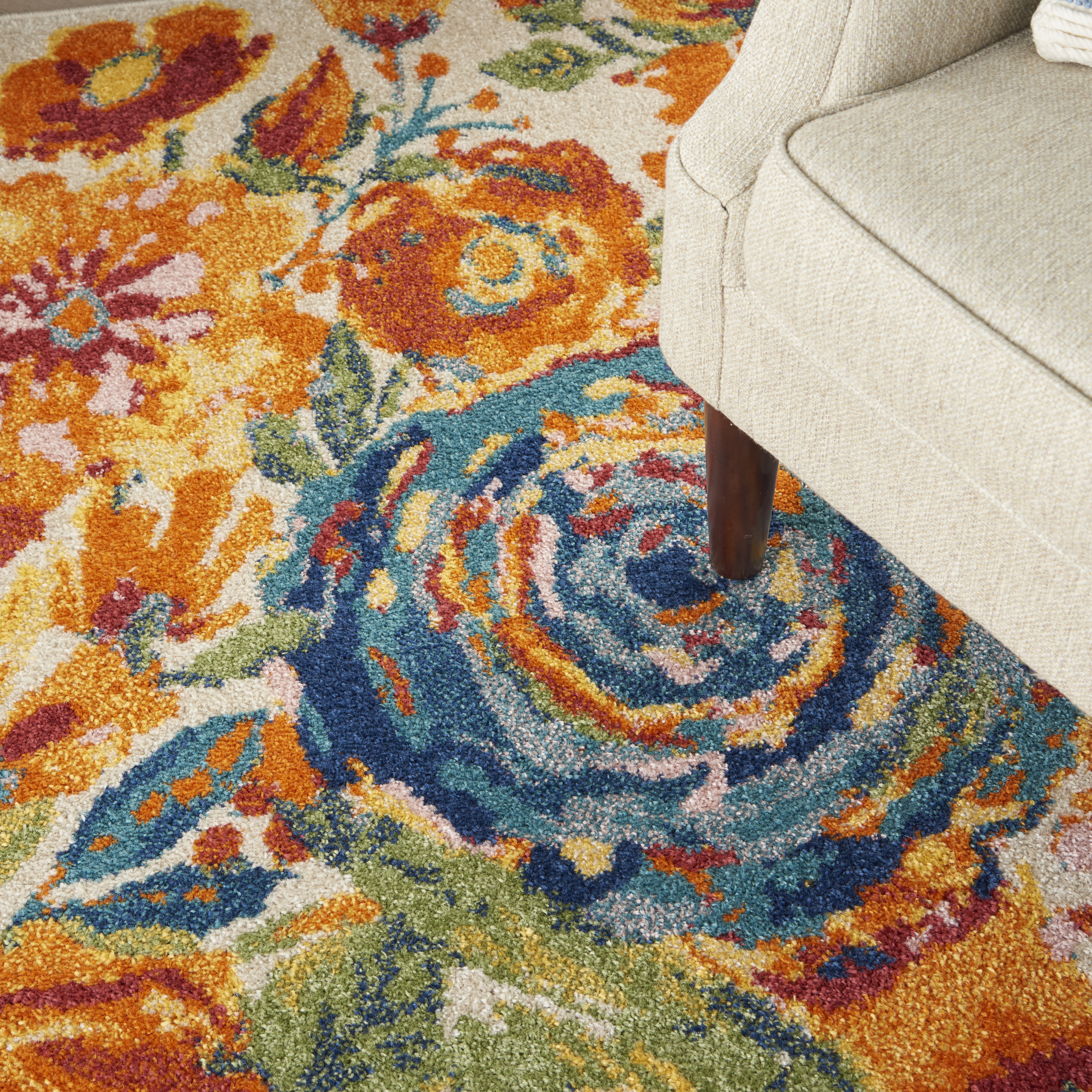 Nourison Allur 5'3" x 7'3" Ivory Multicolor Contemporary Indoor Rug