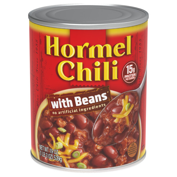 HORMEL(r) CHILI WITH BEANS 12-19 OZ . C1C1 - Front Center In Package (Hi Res)