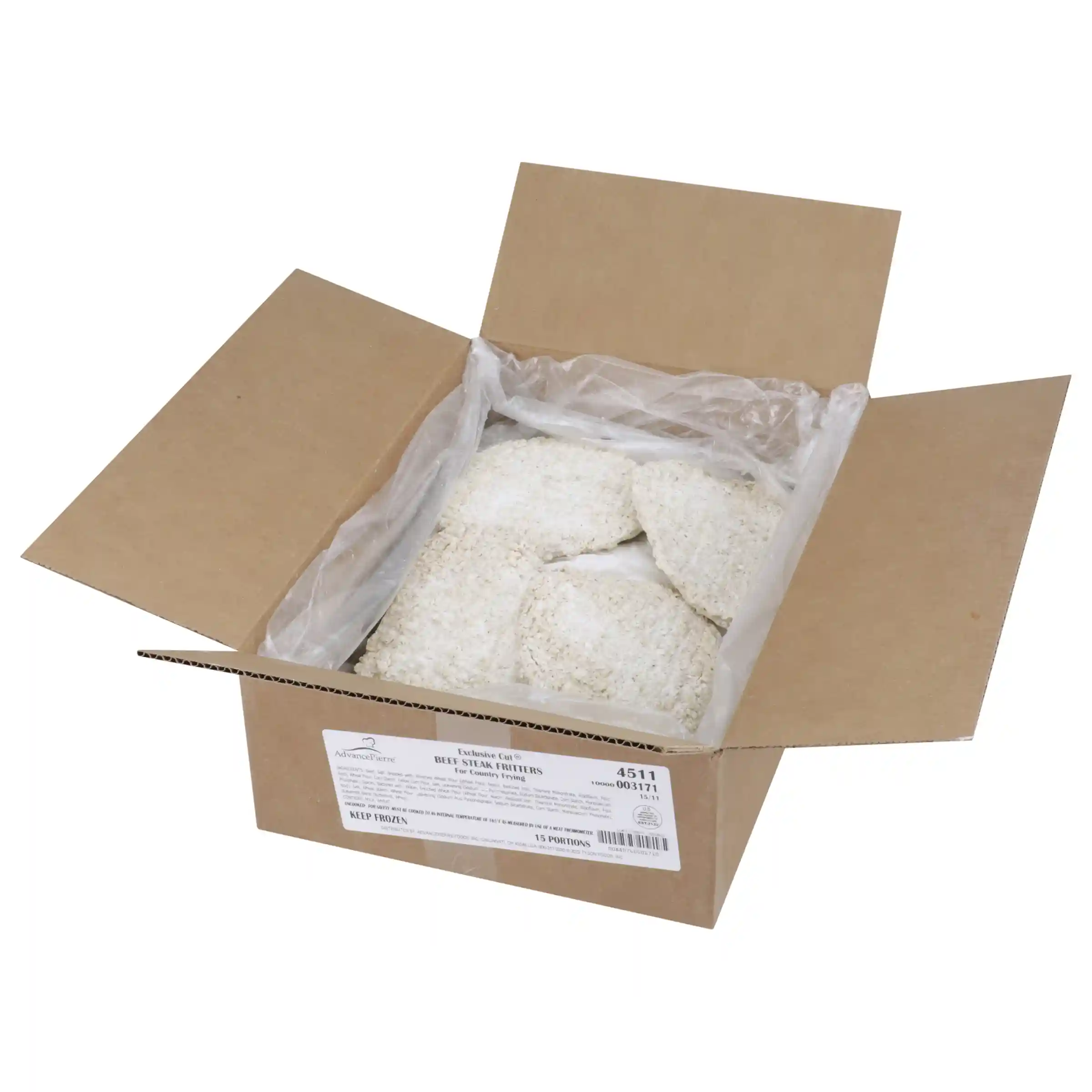 AdvancePierre® Gold Label Exclusive Cut® The NATURAL Whole Muscle Raw Breaded Cubed Country Fried Beef Steak Fritters, 11 oz_image_4