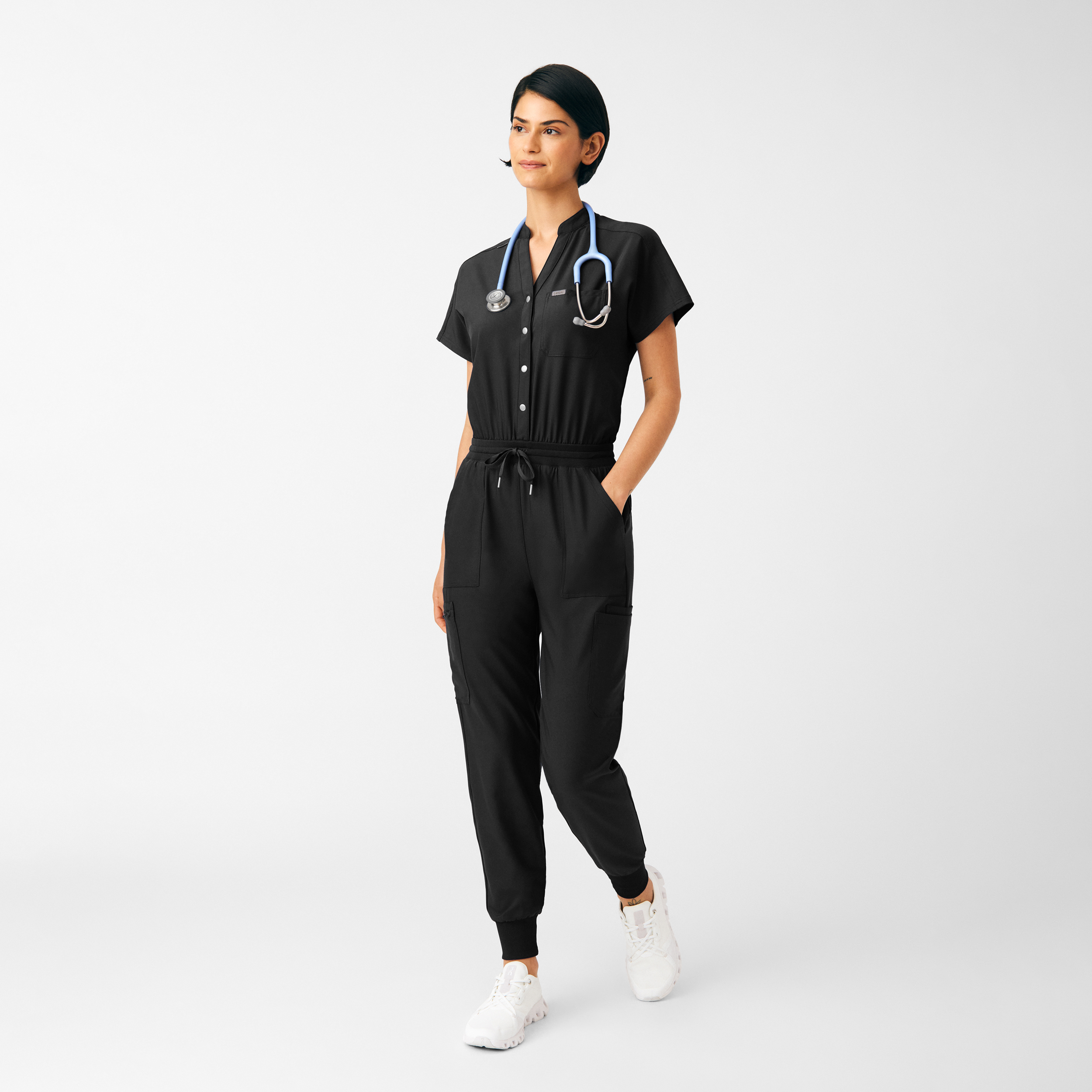 Landau Forward Women&#8216;s 8-Pocket Cargo Scrub Jumpsuit-Landau