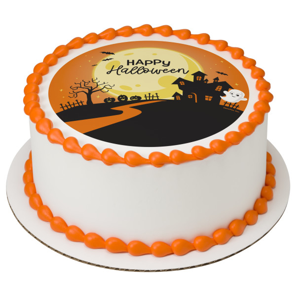 Happy Halloween Haunted House PhotoCake® Edible Image®