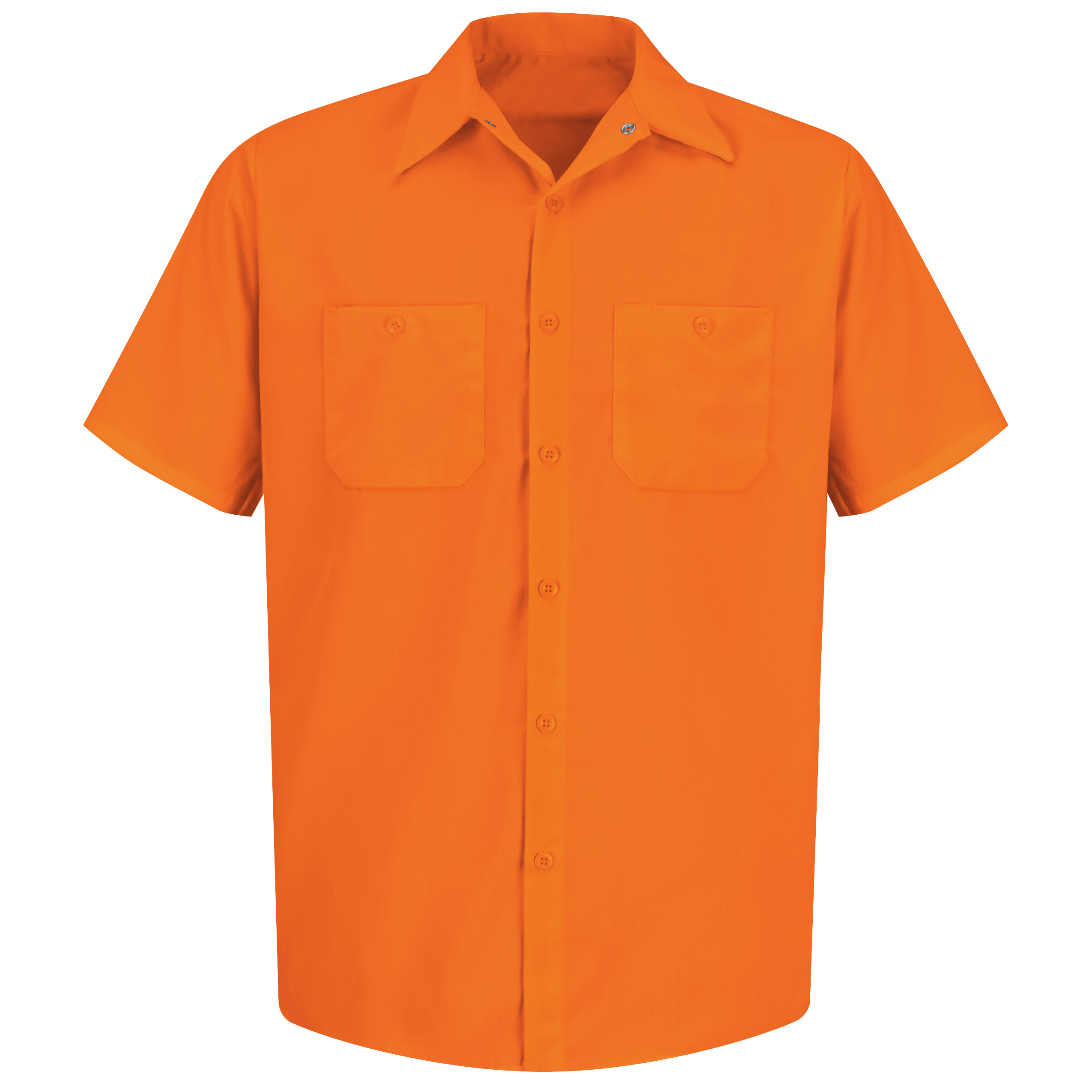 Men‘s Hi-Visibility Orange Short Sleeve Work Shirt - Type R, Class 2-Red Kap